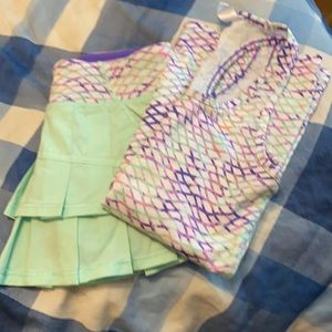 Ivivva size 10 tank and size 8 skirt